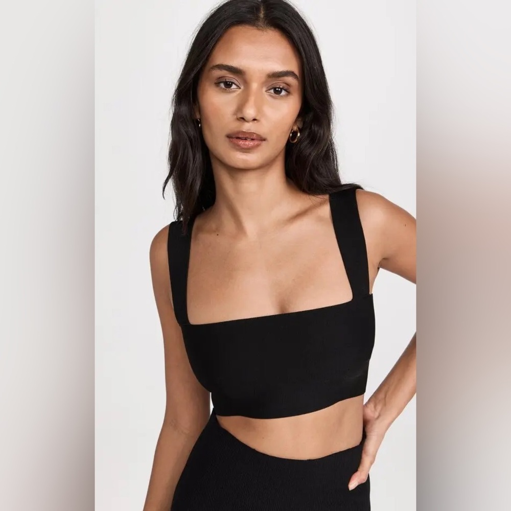 Victoria Beckham Body Square Neck Stretch- knit Top